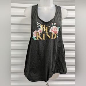NOBO Black Tank Top with Floral 'Be Kind' Design